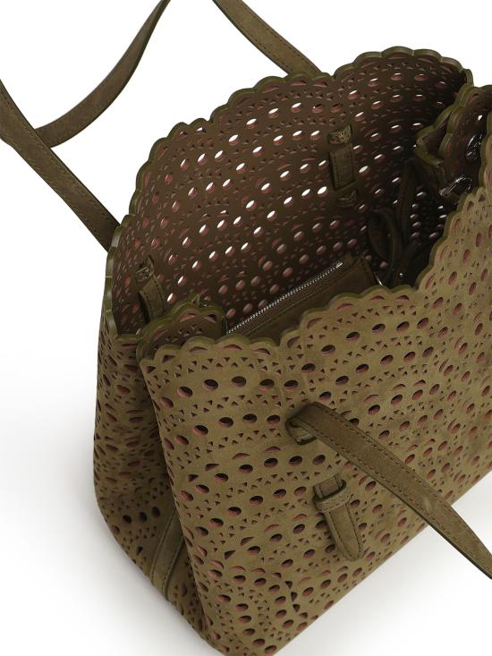 26FW 알라이아 비엔 웨이브 럭스 카프스킨 미나 25 백 AA1S06725CA322 U21 KHAKI - ALAIA