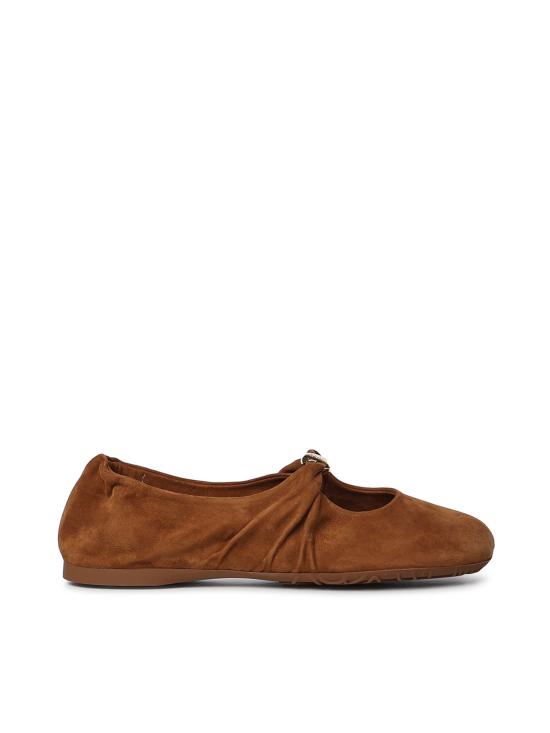 26FW 로에베 페블 소프트 발레리나 스웨이드 슈즈 LLPF466X04 2530 TAN
