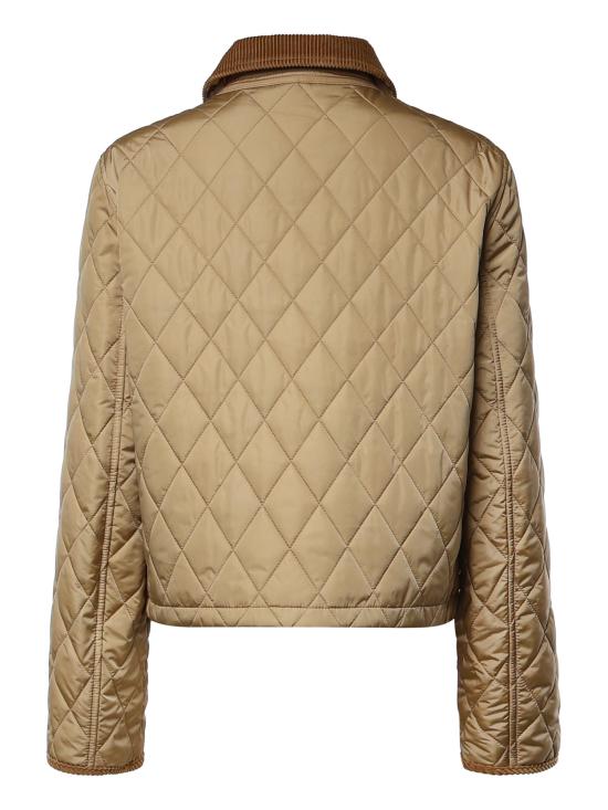 26FW 버버리 크롭 퀄티드 나일론 자켓 8107466 C1544 FLAX SAND IP CHECK - BURBERRY