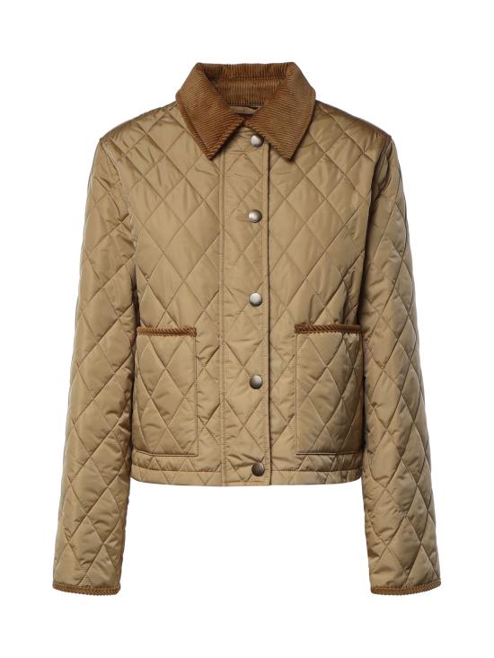 26FW 버버리 크롭 퀄티드 나일론 자켓 8107466 C1544 FLAX SAND IP CHECK