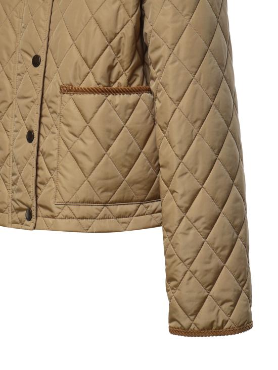 26FW 버버리 크롭 퀄티드 나일론 자켓 8107466 C1544 FLAX SAND IP CHECK - BURBERRY