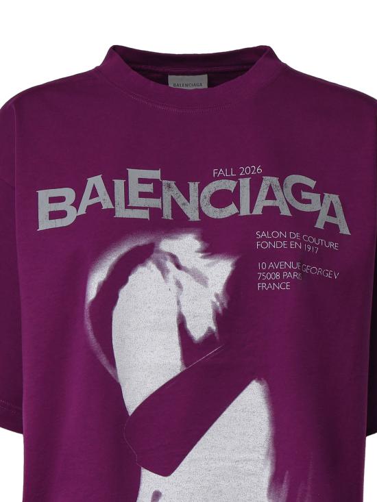 26FW 발렌시아가 레이디 인 셰이드 티셔츠 871733 TUVO55100 PURPLE - BALENCIAGA