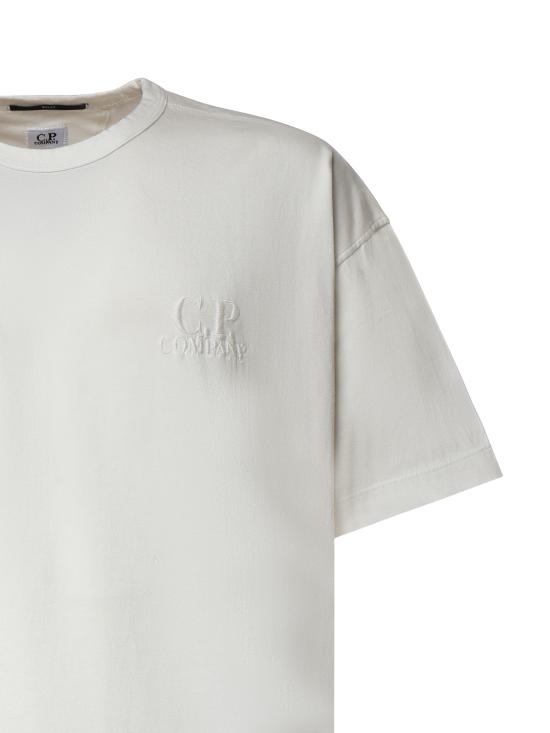 26FW 씨피 컴퍼니 반팔 티셔츠 21CMTS163A 005697G103 Gauze white - C.P. COMPANY