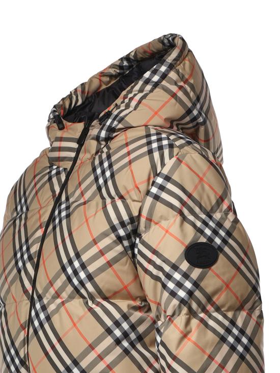 26FW 버버리 체크 나일론 후드 푸퍼 자켓 8110240 B9368 SAND BEIGE - BURBERRY