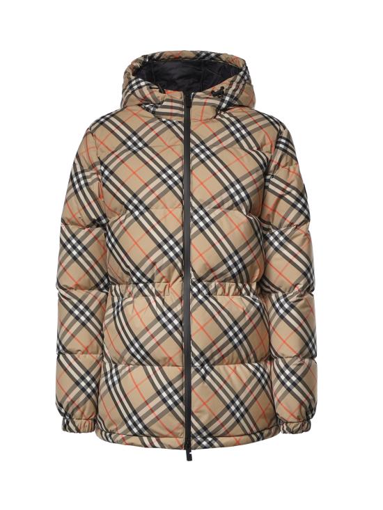 26FW 버버리 체크 나일론 후드 푸퍼 자켓 8110240 B9368 SAND BEIGE