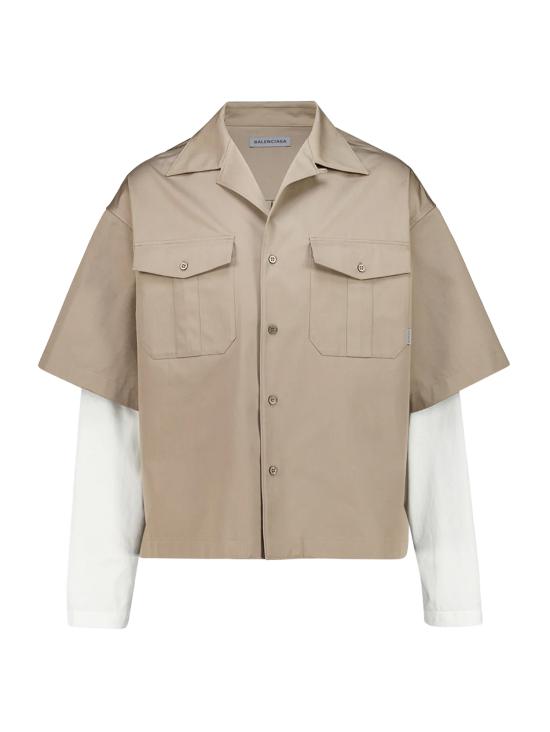 26FW 발렌시아가 반팔 셔츠 A001ZT TSP139509 BEIGE WHITE