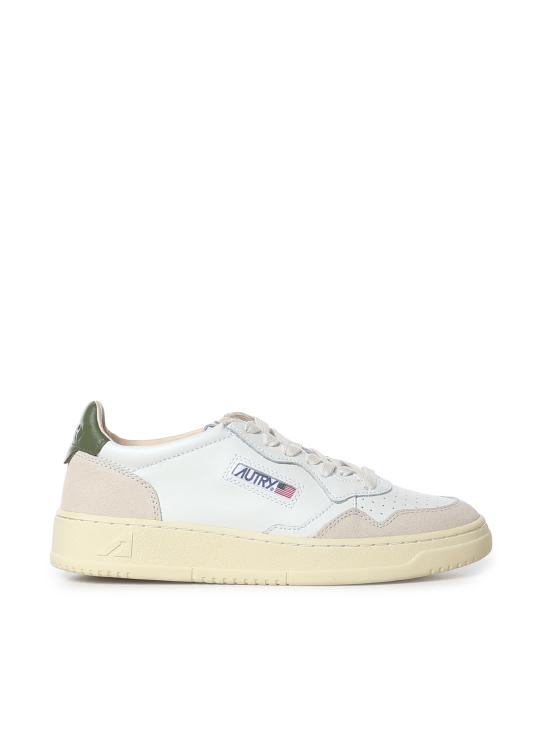 26FW 오트리 메달리스트 로우 스니커즈 AULM LS17 WHITE BRONZE GREEN