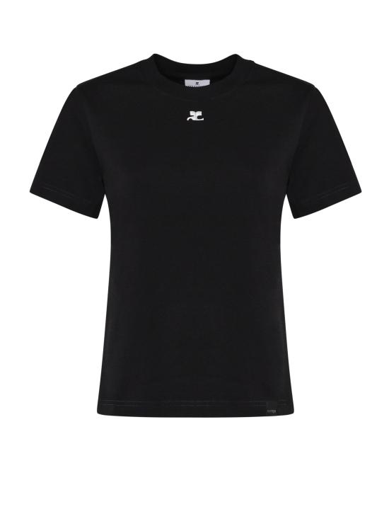 26FW 쿠레쥬 반팔 티셔츠 326JTS217JS0233 9999 BLACK