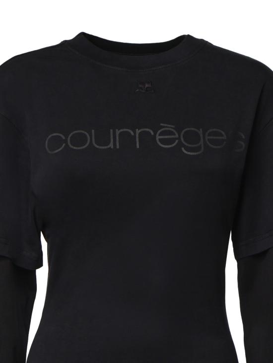 26FW 쿠레쥬 긴팔 티셔츠 326JTS275JS0305 B126 STONEWASHED GREY BLACK - COURREGES