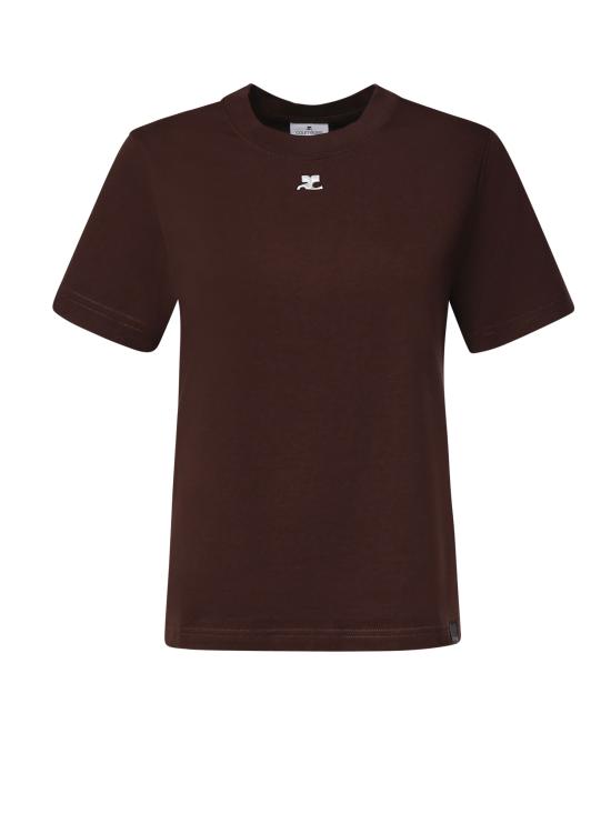 26FW 쿠레쥬 반팔 티셔츠 326JTS217JS0233 4090 BURNT RED