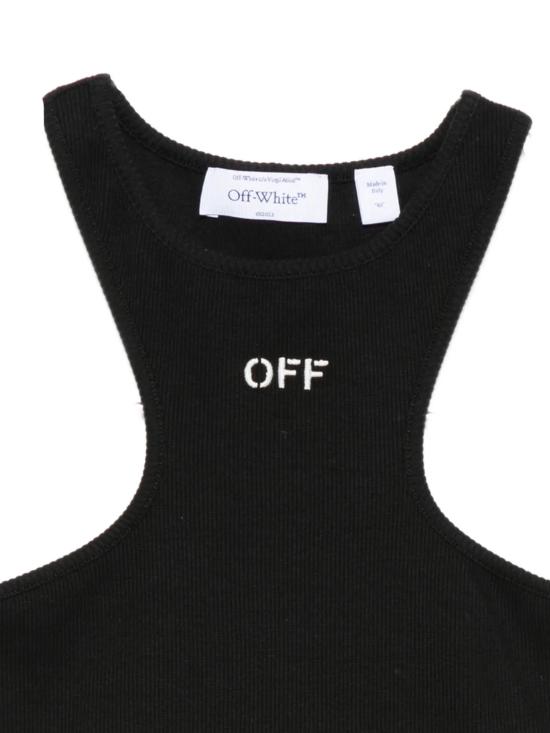 26FW 오프화이트 민소매 티셔츠 2FA00671T W003 BLACK WHITE - OFF WHITE