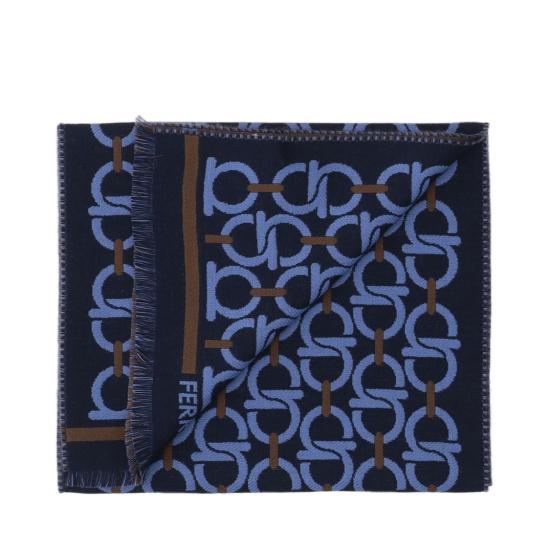 26FW 살바토레 페라가모 머플러/스카프 520189001 Blue - SALVATORE FERRAGAMO