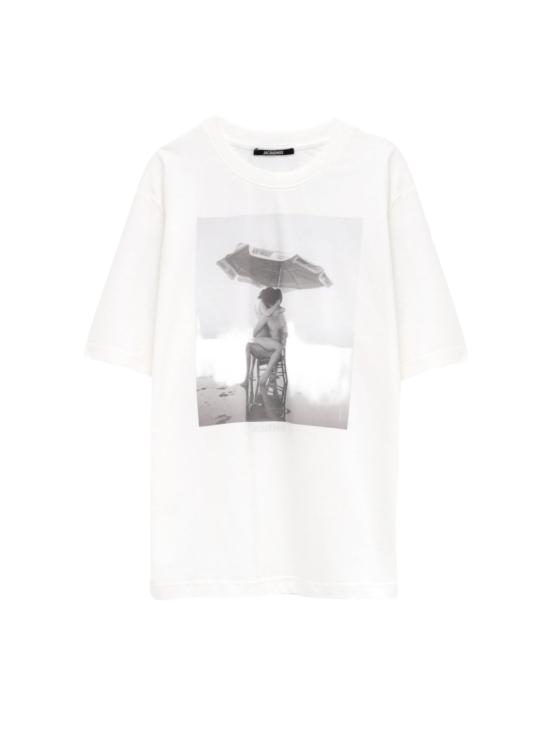 26FW 자크뮈스 반팔 티셔츠 TSU00350AJ00289 1OR OPTIC WHITE PRINT PLAGE