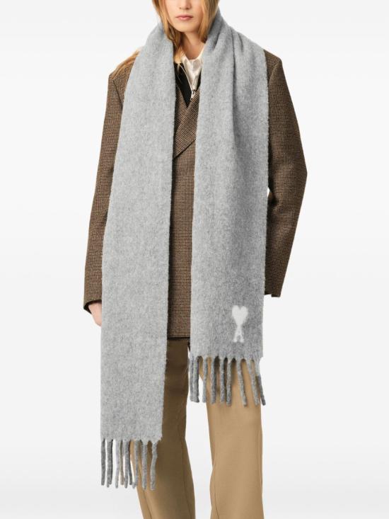 26FW 아미 알파카 아미 드 꾀흐 스카프 USF673 AW0004095 GRIS - AMI