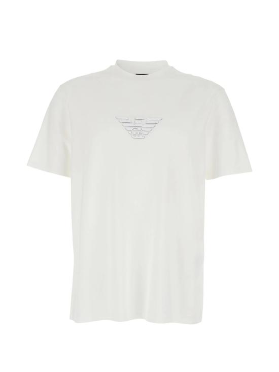 26FW 엠포리오 아르마니 반팔 티셔츠 EM004583 AF13669M0306 OFF WHITE EAG