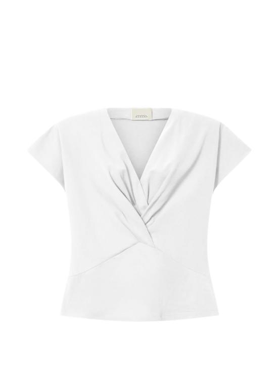 26FW 이자벨마랑 나드린 드레이프 코튼 저지 티셔츠 TS0341FA A1N41I20WH WHITE