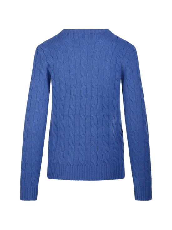 26FW 폴로 랄프로렌 폴로 자수 케이블 니트 스웨터 211971865 503 BLUE HEATHER - POLO RALPH LAUREN