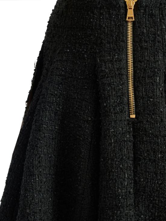 26FW 발망 미디 스커트 HF1LA680XM07 0PA BLACK - BALMAIN