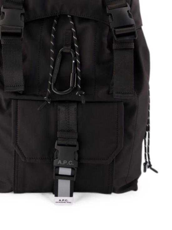 26FW 아페쎄 로고 프린트 버클 플랩 백팩 PAAGEH62631 LZZ Black - A.P.C.