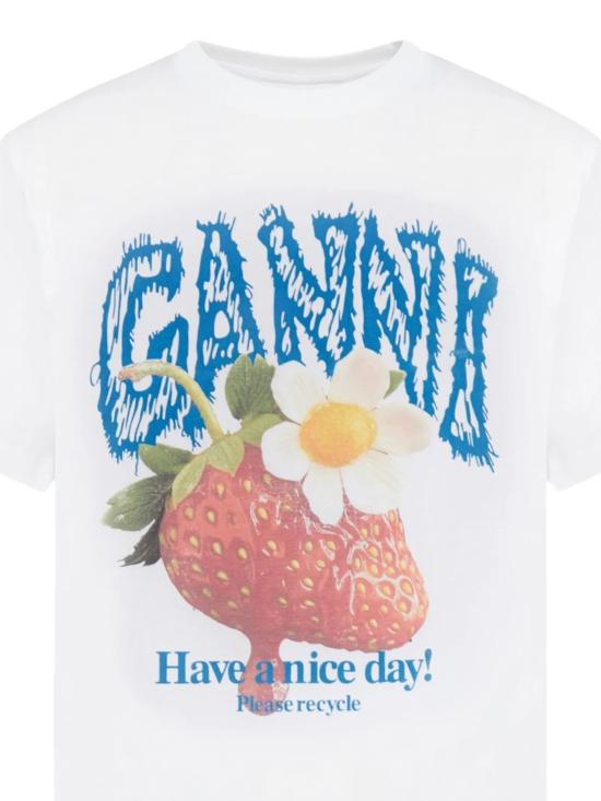 26FW 가니 반팔 티셔츠 A1050201 151 BRIGHT WHITE - GANNI