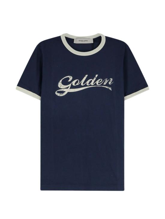 26FW 골든구스 반팔 티셔츠 GMP02761 P00262483134 BLUE HERITAGE WHITE