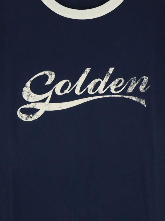 26FW 골든구스 반팔 티셔츠 GMP02761 P00262483134 BLUE HERITAGE WHITE - GOLDEN GOOSE