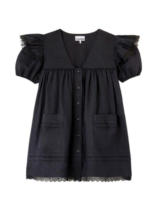 26FW 가니 미디 원피스 A1030577 099 Black