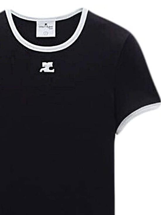 26FW 쿠레쥬 반팔 티셔츠 VESJTS017JS0070 9901 BLACK HERITAGE WHITE - COURREGES