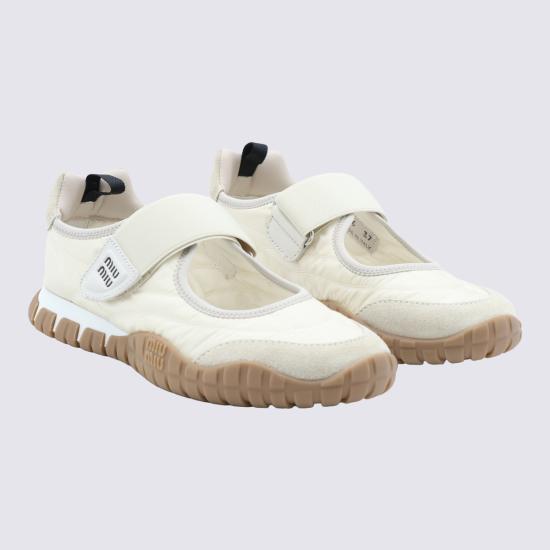 26FW 미우미우 타이어 테크니컬 스웨이드 발레리나 5F416EF005 D7CF0304 AVORIO - MIU MIU