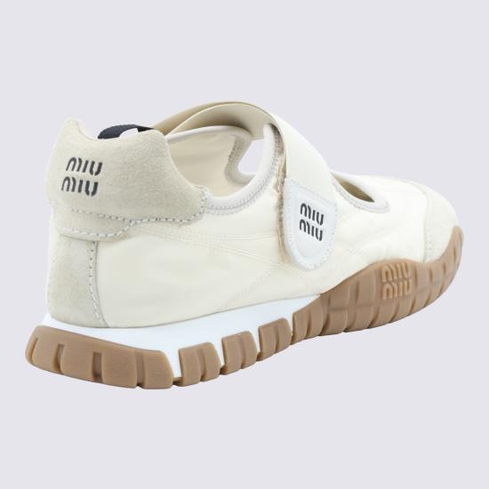 26FW 미우미우 타이어 테크니컬 스웨이드 발레리나 5F416EF005 D7CF0304 AVORIO - MIU MIU