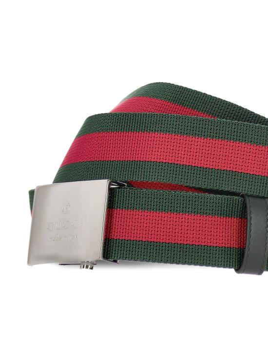 26FW 구찌 직사각형 버클 웹(Web) 벨트 874734 HAAPT8475 GREEN - GUCCI