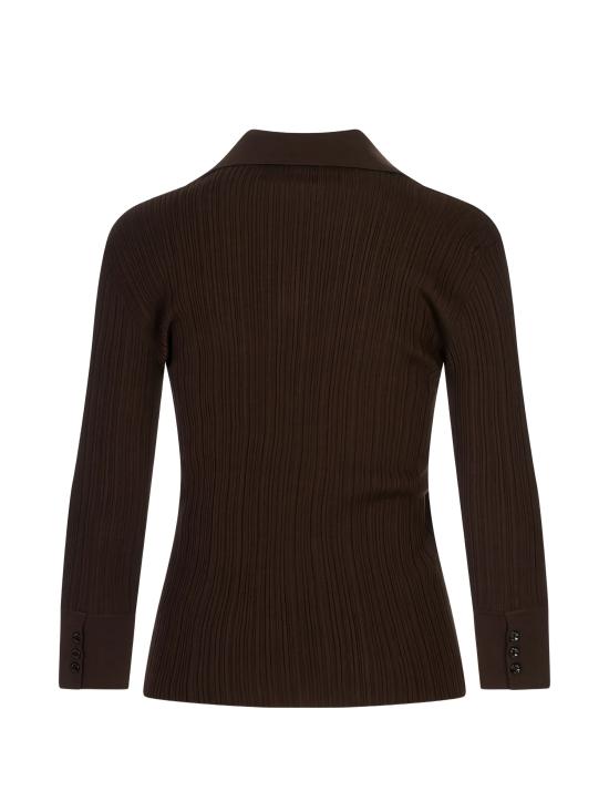 26FW 아뇨나 긴팔 티셔츠 K312016 7V180QM76 DARK BROWN EBONY - AGNONA