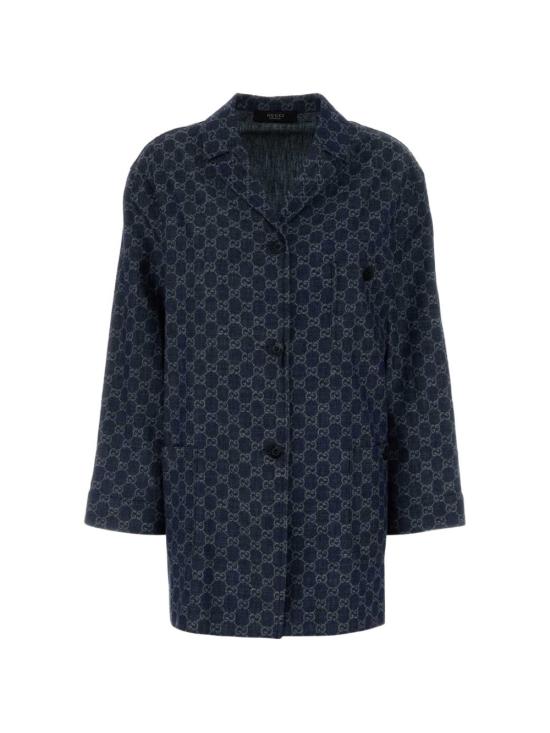 26FW 구찌 GG 코튼 데님 자카드 재킷 875438 XDDG34011 BLUE