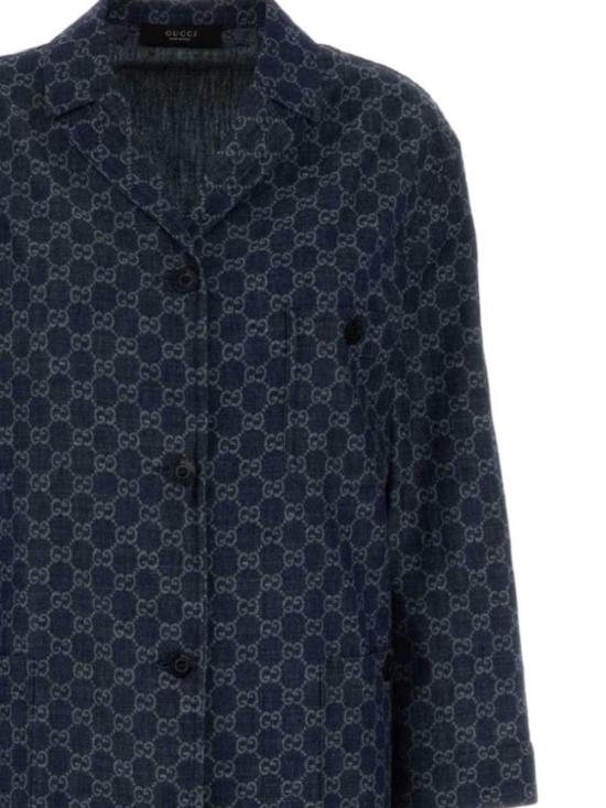 26FW 구찌 GG 코튼 데님 자카드 재킷 875438 XDDG34011 BLUE - GUCCI
