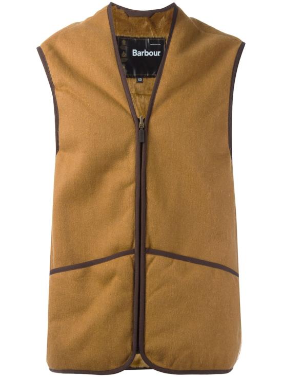 26FW 바버 웜 파일 웨이스트코트 집 인 라이너 MLI0004 MLI1BR31 BROWN