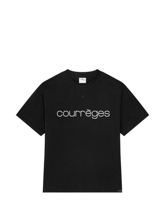 26FW 쿠레쥬 반팔 티셔츠 326JTS203JS0312 9901 BLACK HERITAGE WHITE