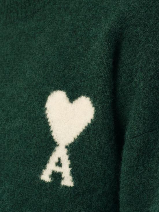 26FW 아미 ADC 크루넥 스웨터 UKS836 KN0135A279 BOTTLE GREEN OFF WHITE - AMI