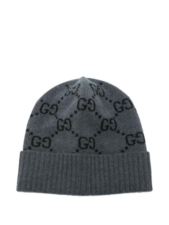 26FW 구찌 GG 캐시미어 자카드 비니 811392 4GABX1260 Graphite black