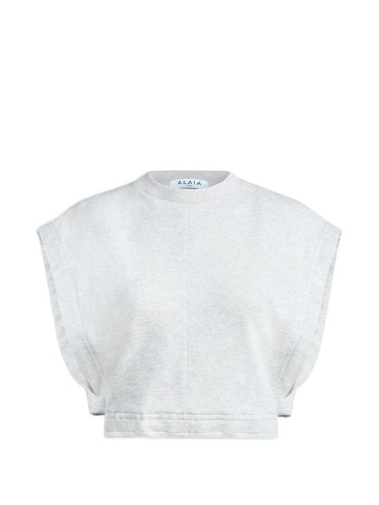 26FW 알라이아 민소매 티셔츠 AA9H1540J082D 827 GRIS MELANGE