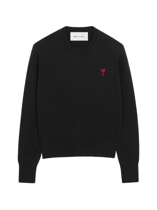 26FW 아미 ADC 자수 크루넥 스웨터 FKS826 001009 Black red