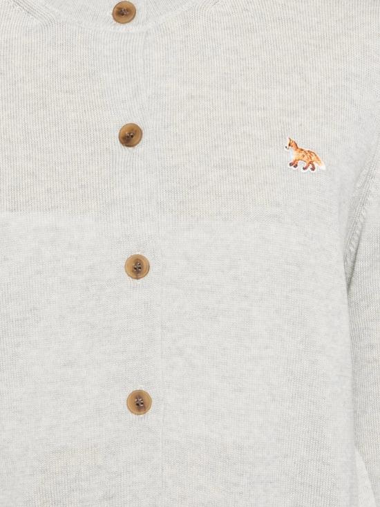 26FW 메종키츠네 베이비 폭스 메리노 레귤러 가디건 PW00502KT1181 H120 LIGHT GREY MELANGE - MAISON KITSUNE