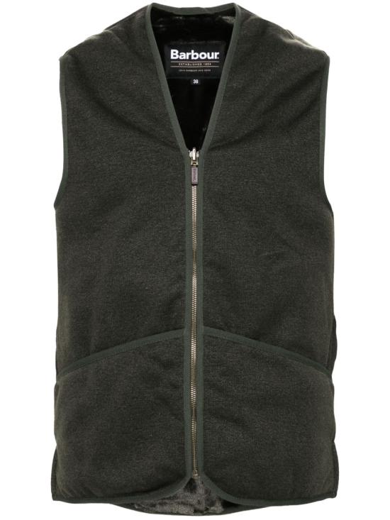 26FW 바버 웜 파일 웨이스트코트 집 인 라이너 MLI0004 MLI1SG71 SAGE