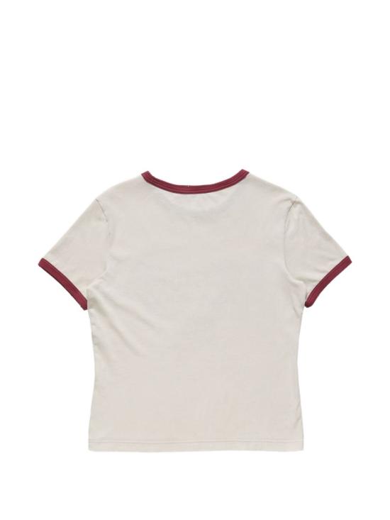 26FW 아크네 스튜디오 반팔 티셔츠 BL0442 CM7 OFF WHITE BURGUNDY - ACNE STUDIOS