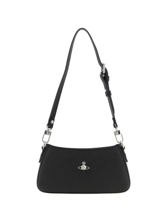 26FW 비비안웨스트우드 ORB 타샤 레더 스터드 숄더백 5801000JW S0021N401 Black