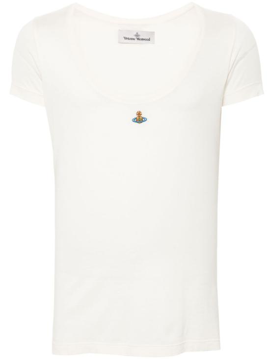 26FW 비비안웨스트우드 반팔 티셔츠 3G01002G J00BLA401 White