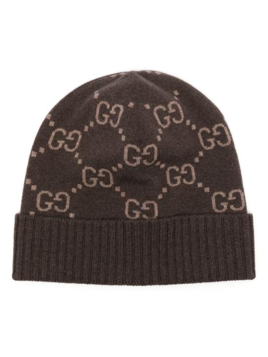 26FW 구찌 GG 캐시미어 자카드 비니 811392 4GABX2579 Brown Beige