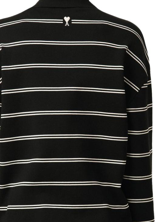 26FW 아미 폴로 티셔츠 UPL459 KN0194004 Black and white - AMI