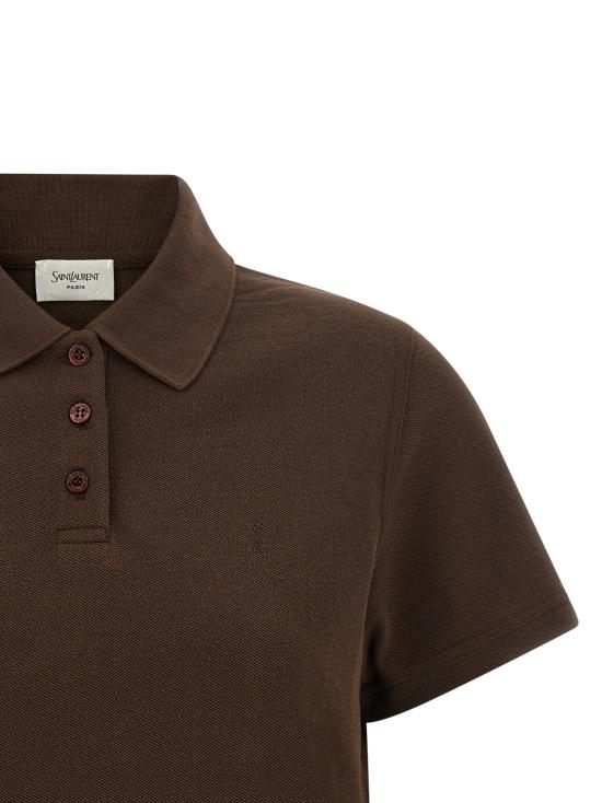 26FW 생로랑 폴로 티셔츠 A003I4Y38EK2019 Brown - SAINT LAURENT