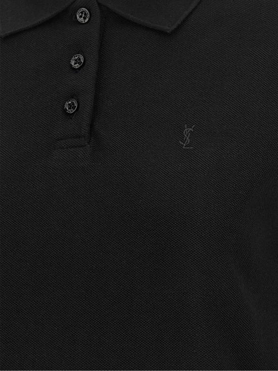 26FW 생로랑 폴로 티셔츠 A003I4Y38EK1000 Black - SAINT LAURENT