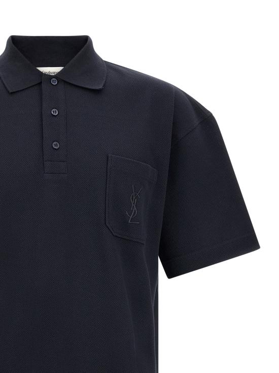 26FW 생로랑 폴로 티셔츠 862765Y38FL4035 Blue - SAINT LAURENT
